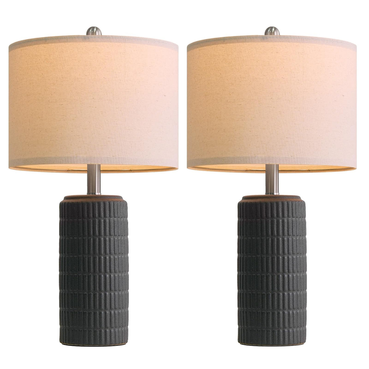Pokat lamps positioned on a console table for stylish room framing.