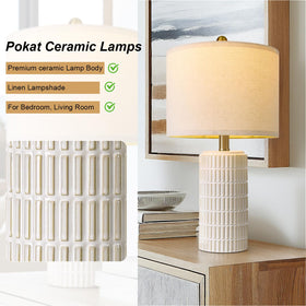 PoKat ceramic lamp glow highlighting modern design and texture