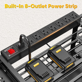POKIPO 8-outlet charging station powers multiple tool batteries simultaneously.