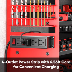 POKIPO built-in 4-outlet power strip powers drills without outlet hunting