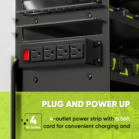 POKIPO charging-ready rack with 6.5 ft cord for easy tool charging
