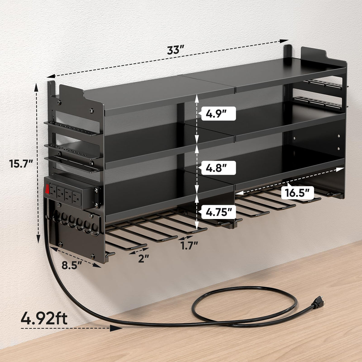 POKIPO easy installation with hardware for wood, concrete, pegboards