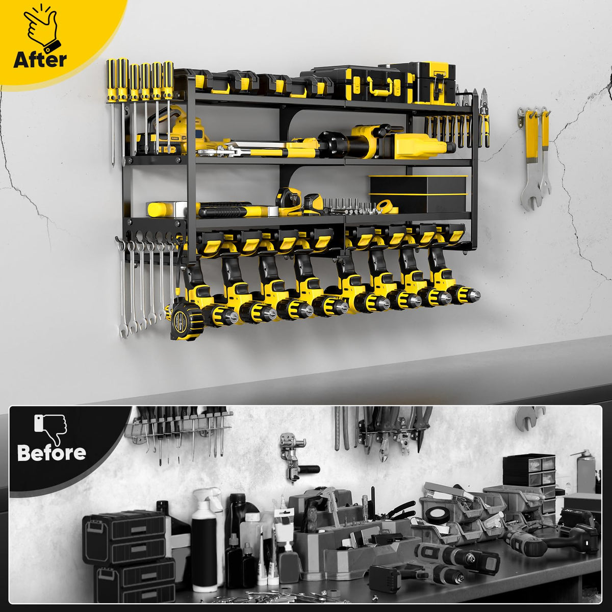 POKIPO wall-mount assembly demonstrates quick, durable installation for garage organization.