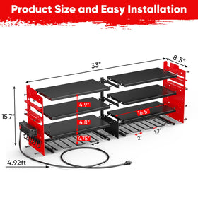 POKIPO wall-mount tool shelf supports up to 600 lbs keeping heavy tools organized