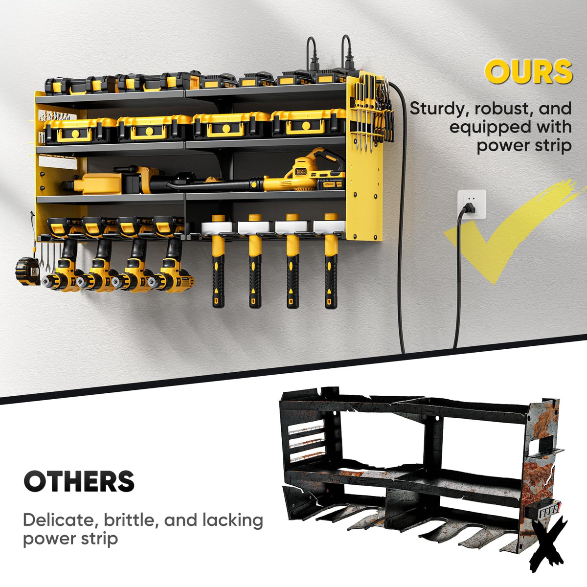 POKIPO wall-mount transforms cluttered garage into efficient workspace.