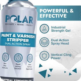 Polar Paint & Varnish Stripper dual-action spray nozzle enables precise coverage