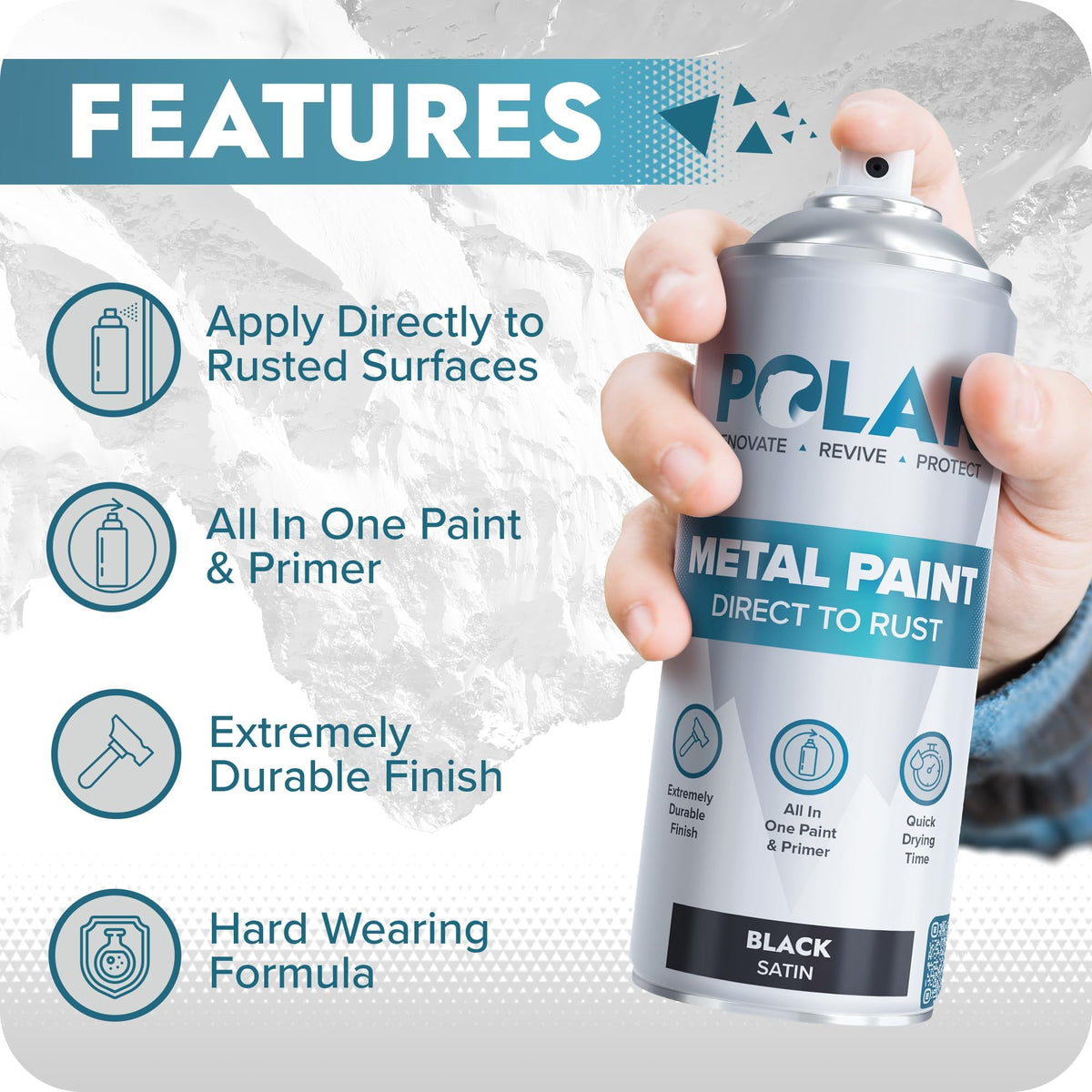 Polar Specialist Coatings outdoor protection on metal furniture for rust defense.