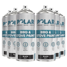 Polar Specialist Coatings BBQ & Stove Spray Paint matte black can for metal heat resistance.