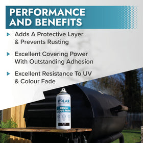 Polar Specialist Coatings heat resistant coating on metal fire pits and chimneys.