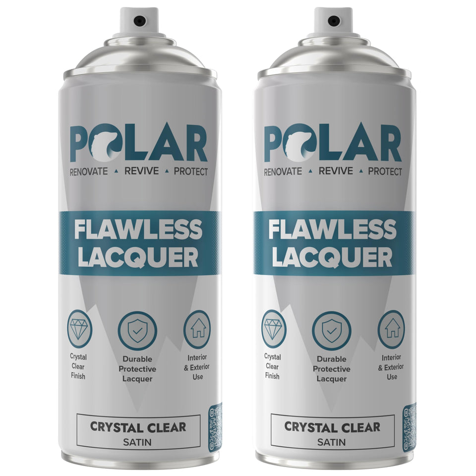 Polar Specialist Coatings polar clear satin lacquer spray can for a smooth, durable finish.