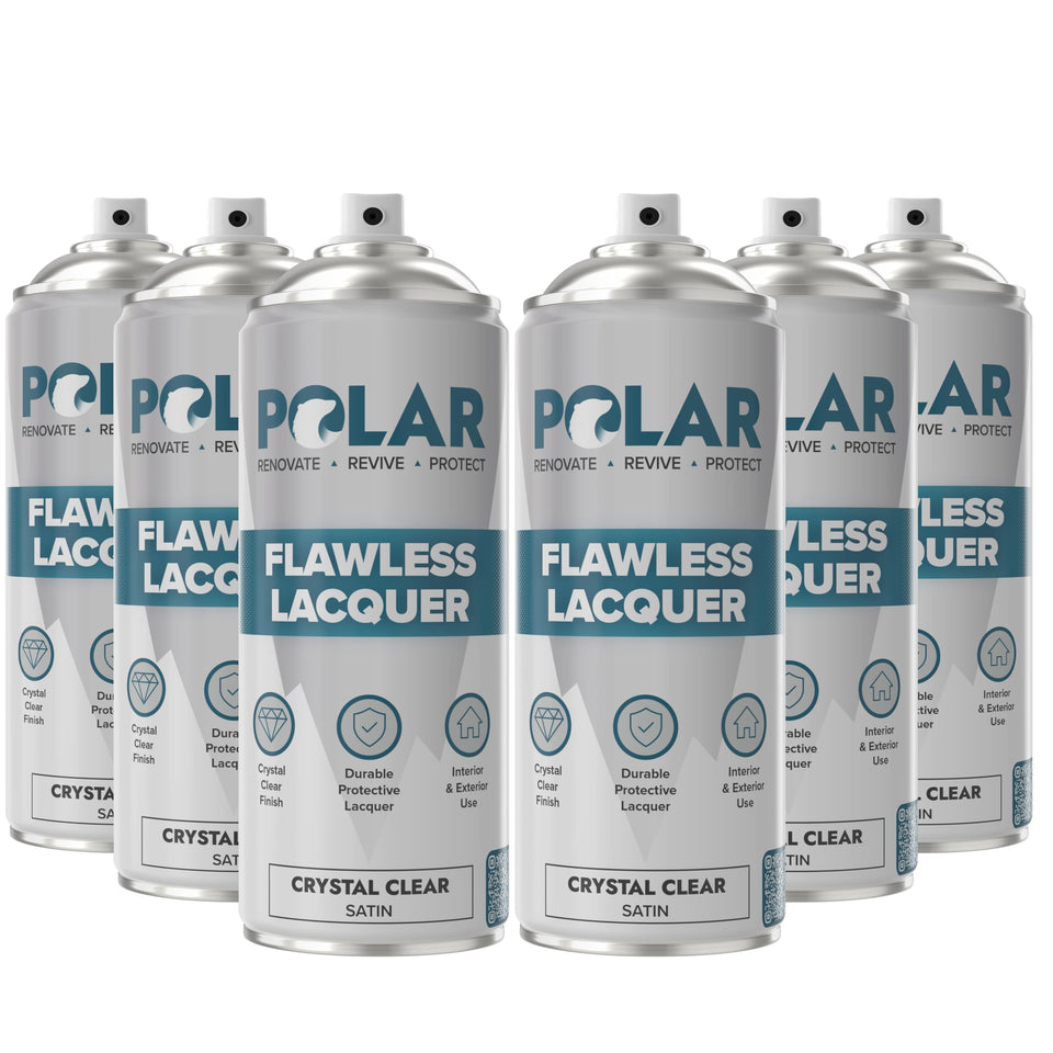 Polar Specialist Coatings Polar Clear Satin Flawless Lacquer Spray can for a premium satin finish.