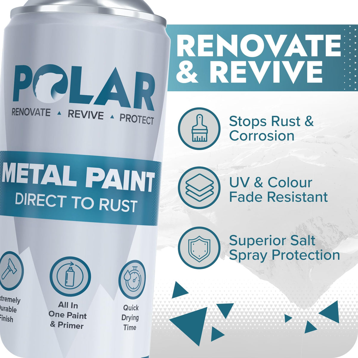 Polar Specialist Coatings quick-dry spray close-up showing efficient coverage.