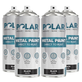 Polar Specialist Coatings satin black direct to rust spray can ready for rust removal and priming.
