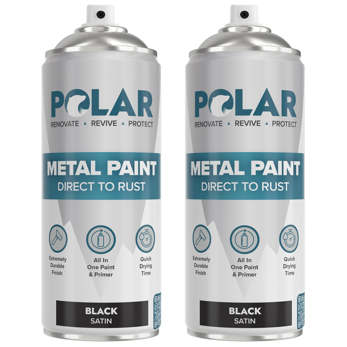 Polar Specialist Coatings satin black direct to rust spray paint can for rust targeting and priming