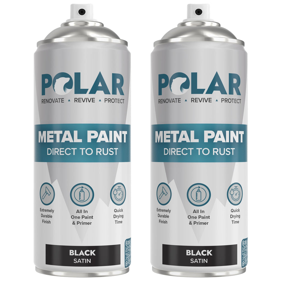 Polar Specialist Coatings satin black direct to rust spray paint can for rust targeting and priming