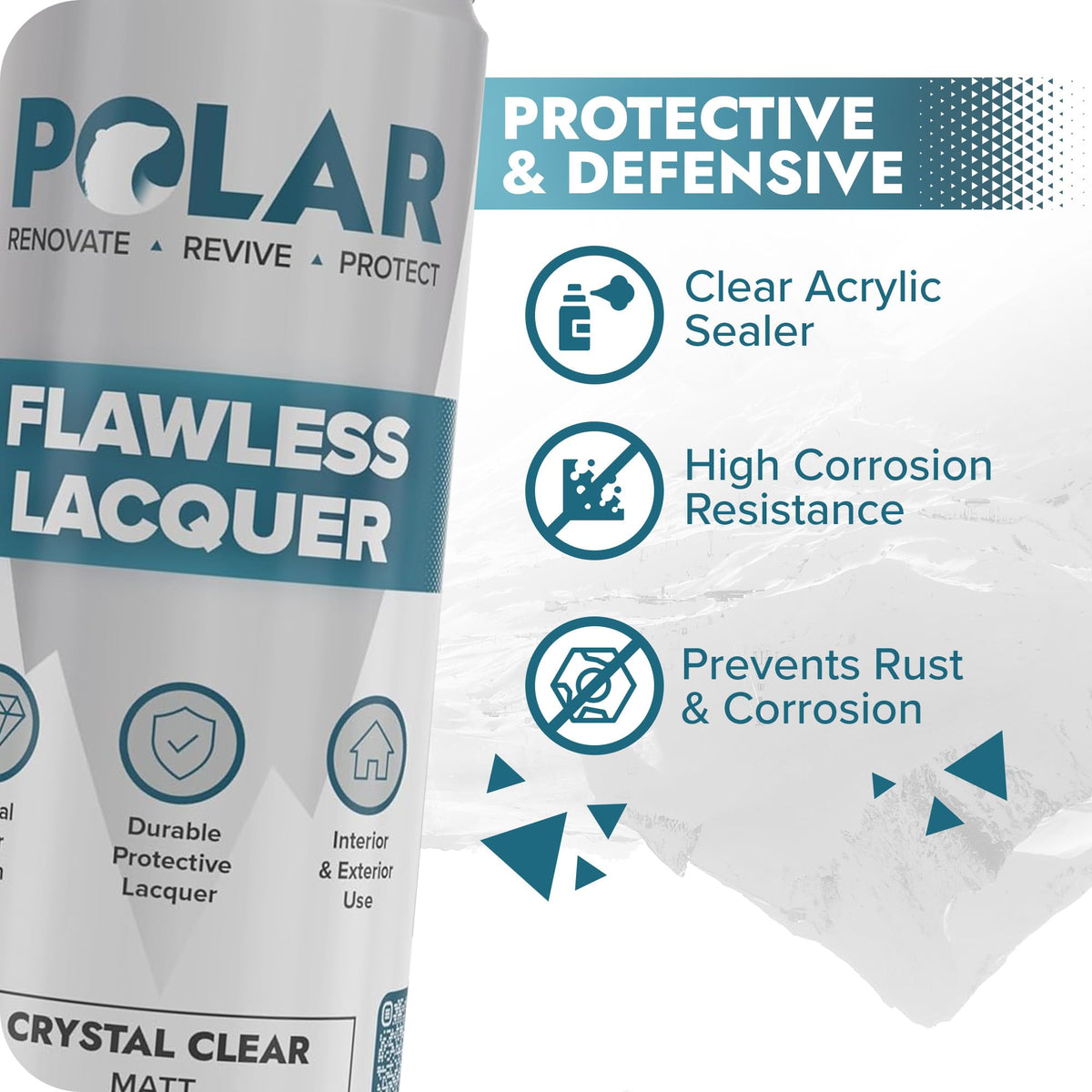Polar Specialist Coatings Clear Matte Lacquer provides scratch protection for wood and metal surfaces.