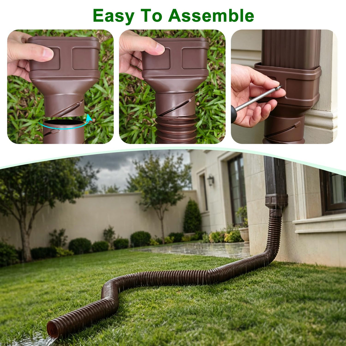 POLARDAYS 3-inch outer diameter fits 2x3 and 3x4 downspouts smoothly
