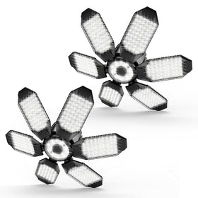 Polarpra garage light with six-panel deformable design for flexible coverage