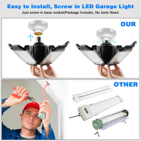 POLARPRA garage light installs easily into an E26/E27 base.