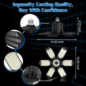 POLARPRA LED Garage Lights suitable for garages, basements, attics, and workshops.