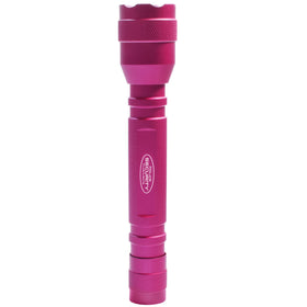 Police Security Maiden pink water-resistant flashlight ideal for camping.