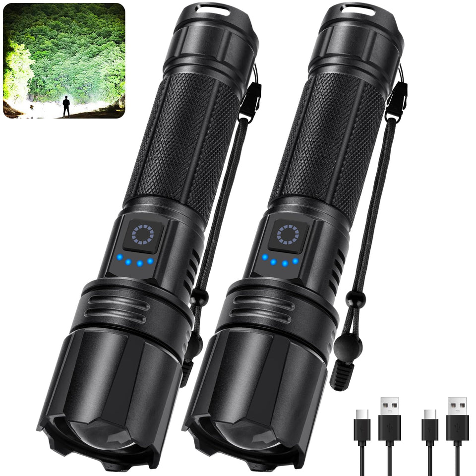 polisak 99,000-lumen flashlight with bright beam for night visibility