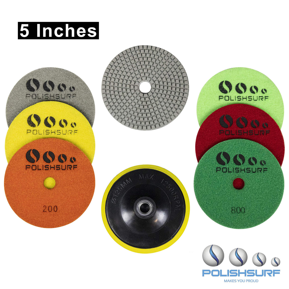 POLISHSURF 3000 grit pad delivering high-gloss finish on marble and quartz