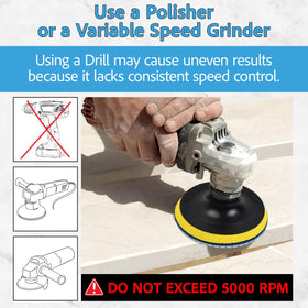 POLISHSURF wet/dry pads in action for versatile stone polishing workflows