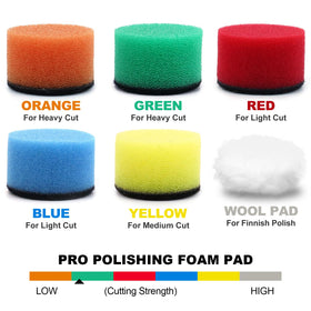 POLIWELL polishing pads and wool pad for a smooth shine finish