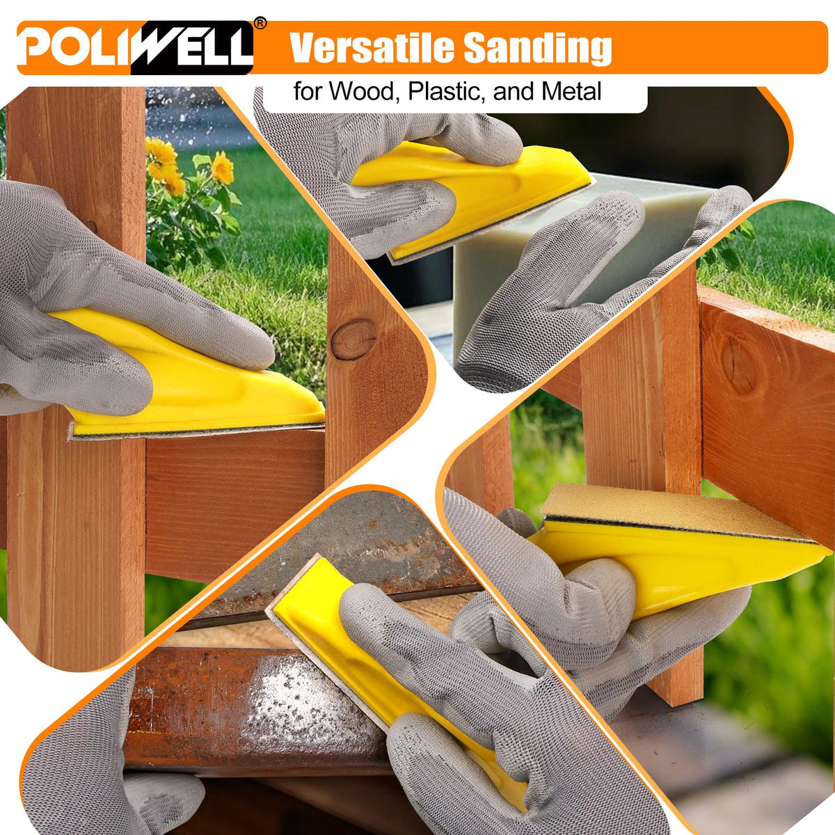 POLIWELL 400-grit sandpaper pack for final polish and sheen