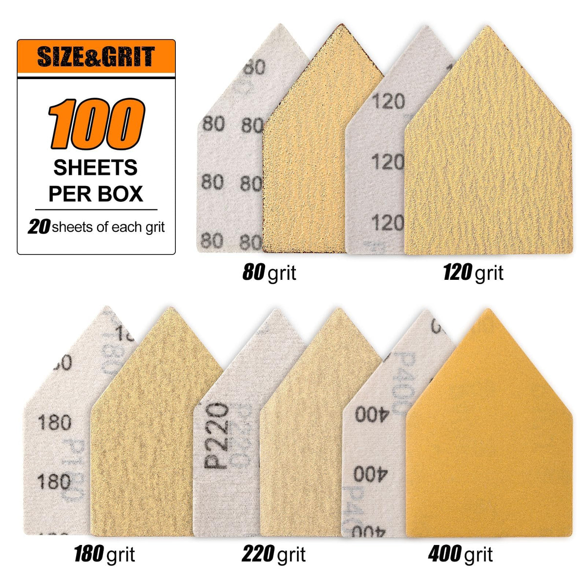 POLIWELL 120 grit triangle sheet for smoothing surfaces