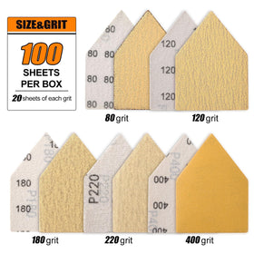 POLIWELL 120 grit triangle sheet for smoothing surfaces