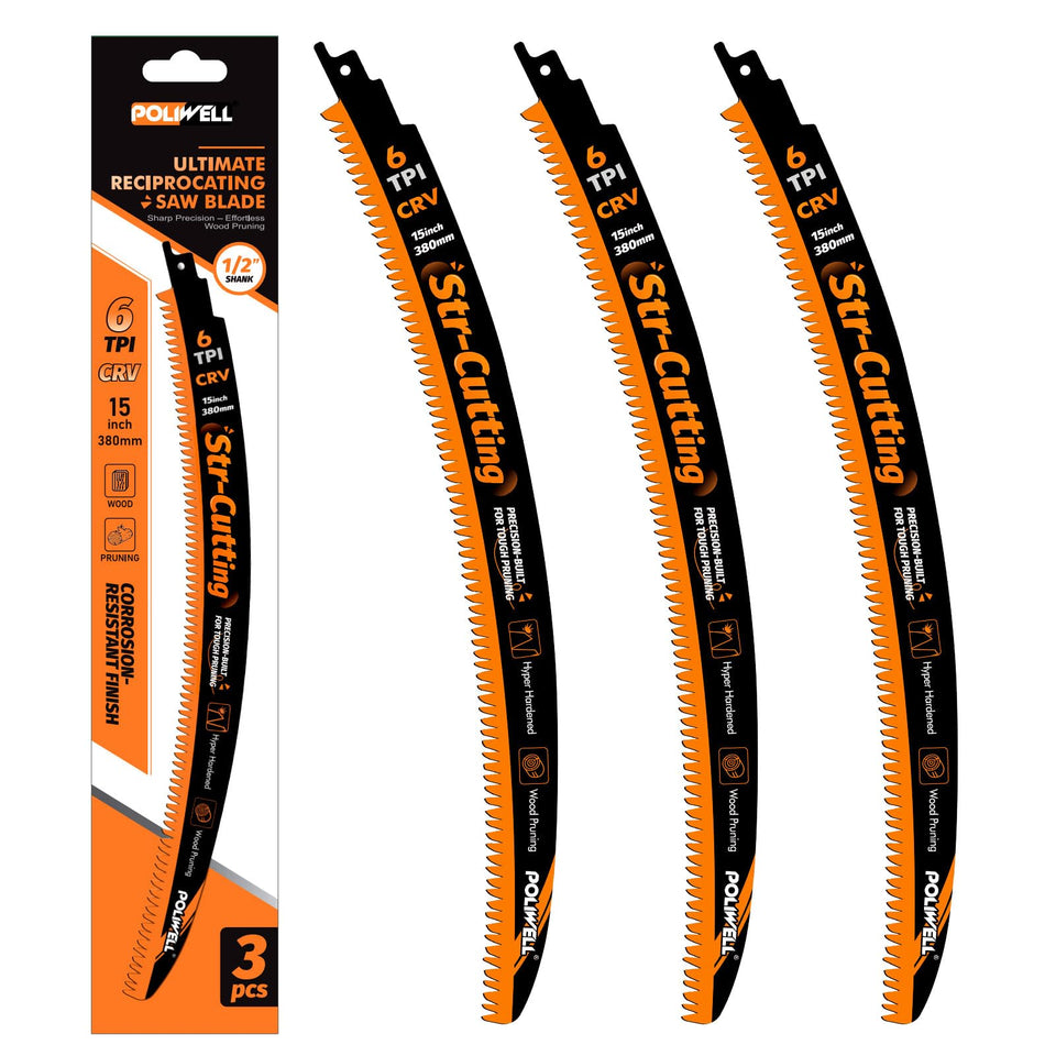POLIWELL 15-inch Japanese teeth reciprocating saw blade for precise cutting