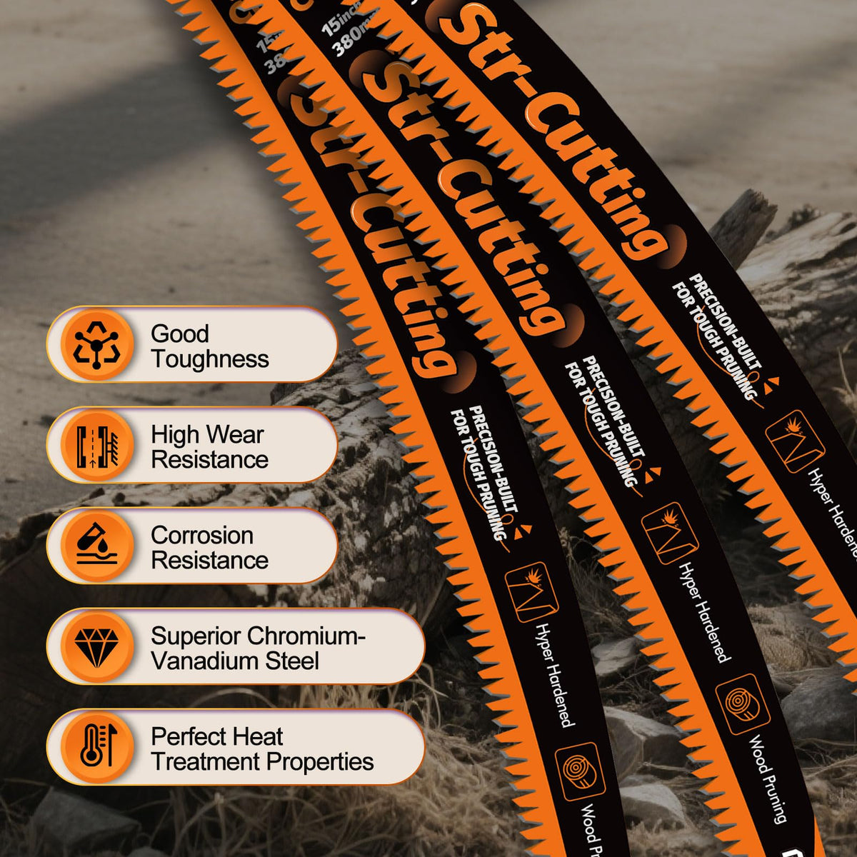 POLIWELL 12.6-inch working-length pruning blade for varied wood tasks