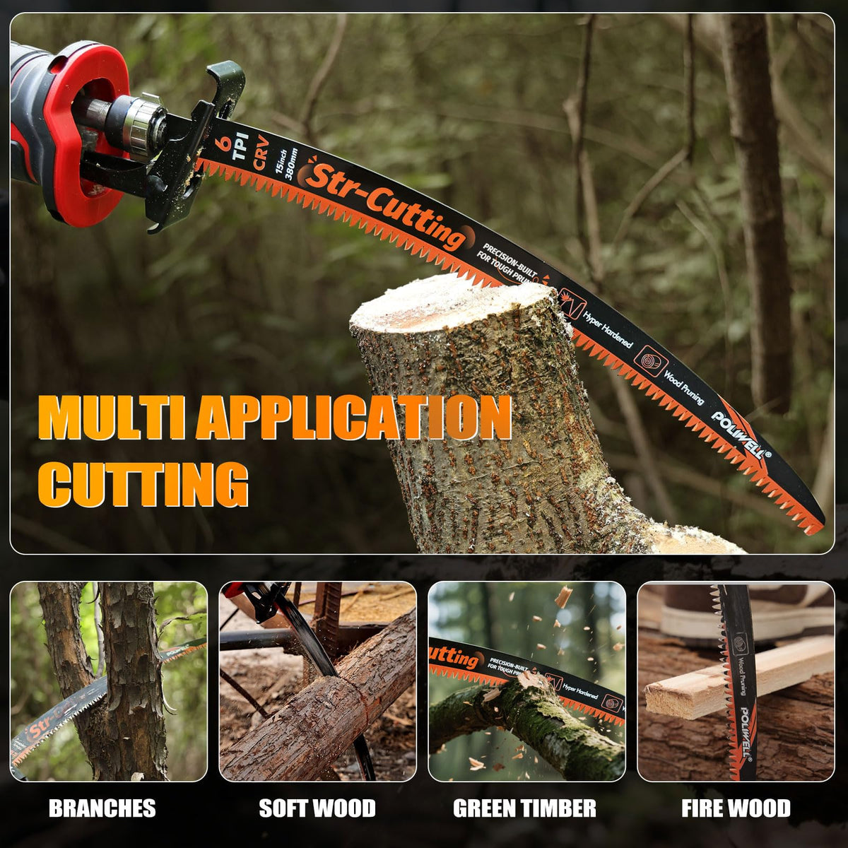 POLIWELL durable blade for tree trimming and wood cutting tasks
