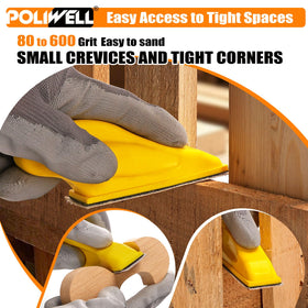 Polwell red aluminum oxide paper offers durable sanding for high-traffic surfaces.