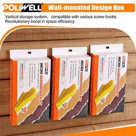 Polwell comfort grip sanding block for precise work in tight corners.