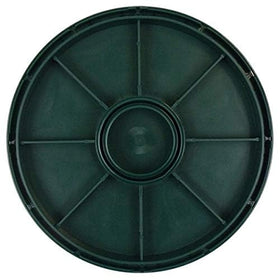 Polylok 12in flat cover with skid-resistant surface for outdoor use.