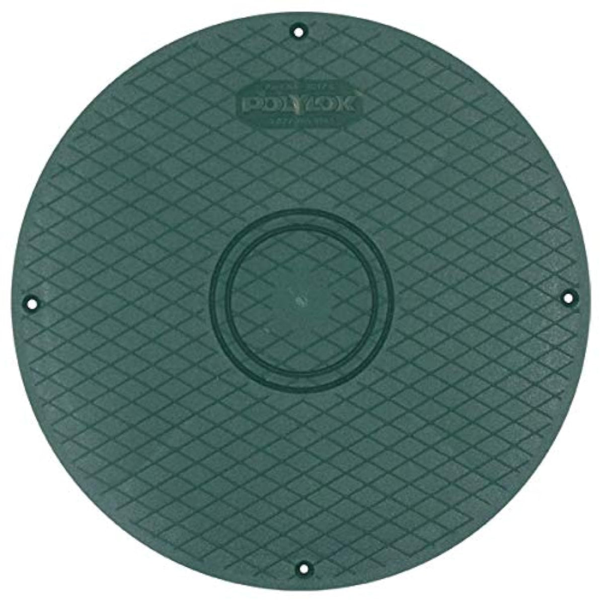 Polylok 12in flat cover top view shows durable HDPE for septic environments.