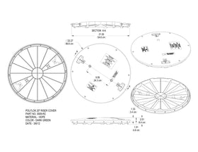Polylok 20-inch cover shows gasket for watertight seal.