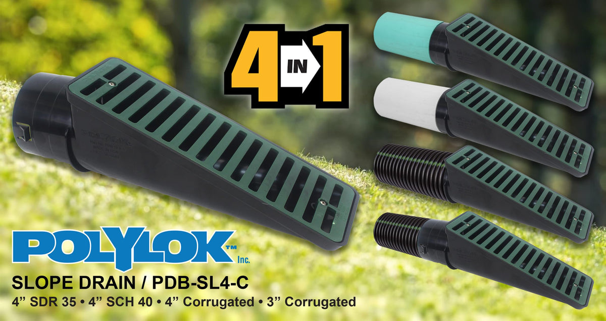 Polylok 4 in 1 slope drain grate removal facilitates quick cleaning