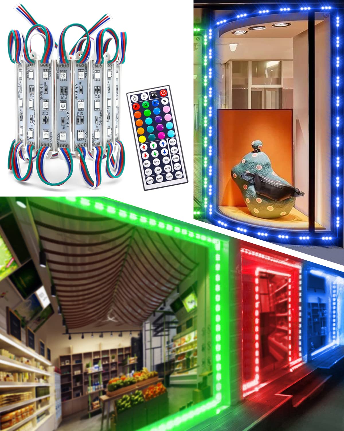 Pomelotree LED storefront lights illuminate signs with bright, wide coverage for visibility