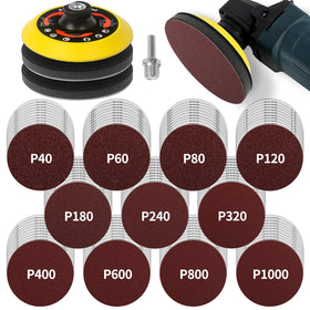 Pomsare 114pcs angle grinder sanding discs set for versatile material finishing