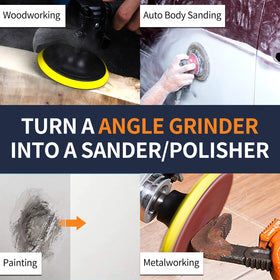 Pomsare 320 grit disc on backing pad for fine finishing tasks.
