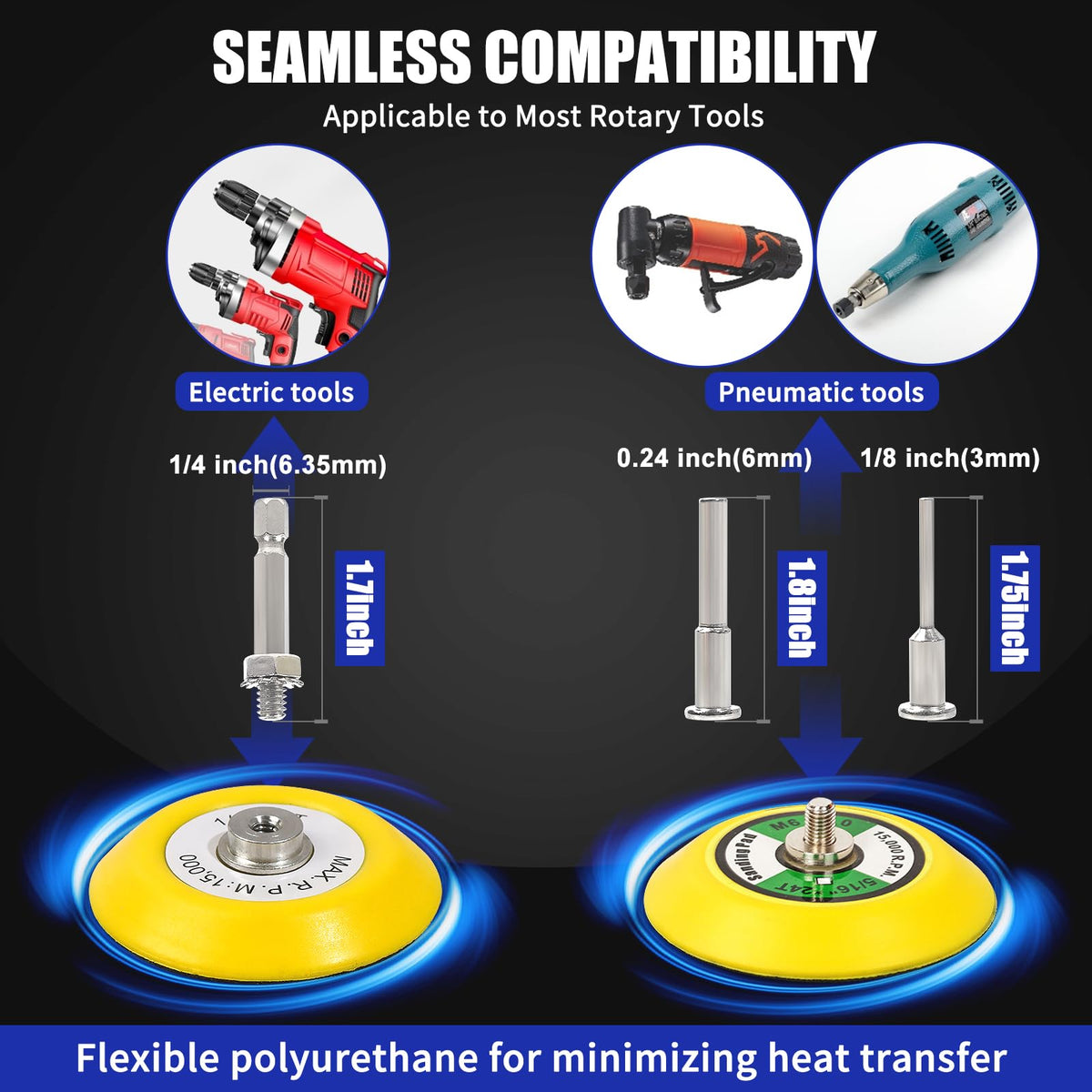 Pomsare 3-inch wet/dry discs enable smooth finishes on various surfaces.