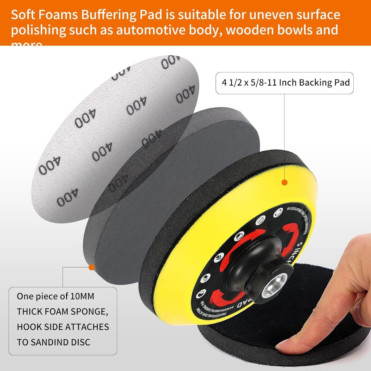 Pomsare complete sanding kit for woodworking and metalworking tasks