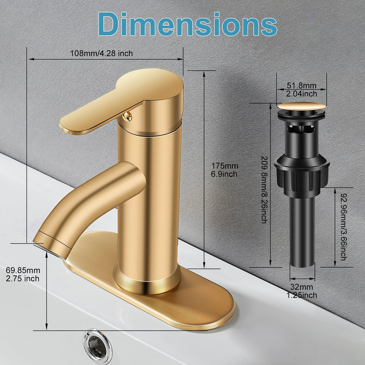 PONAFOU 1- or 3-hole compatibility for adaptable mounting.