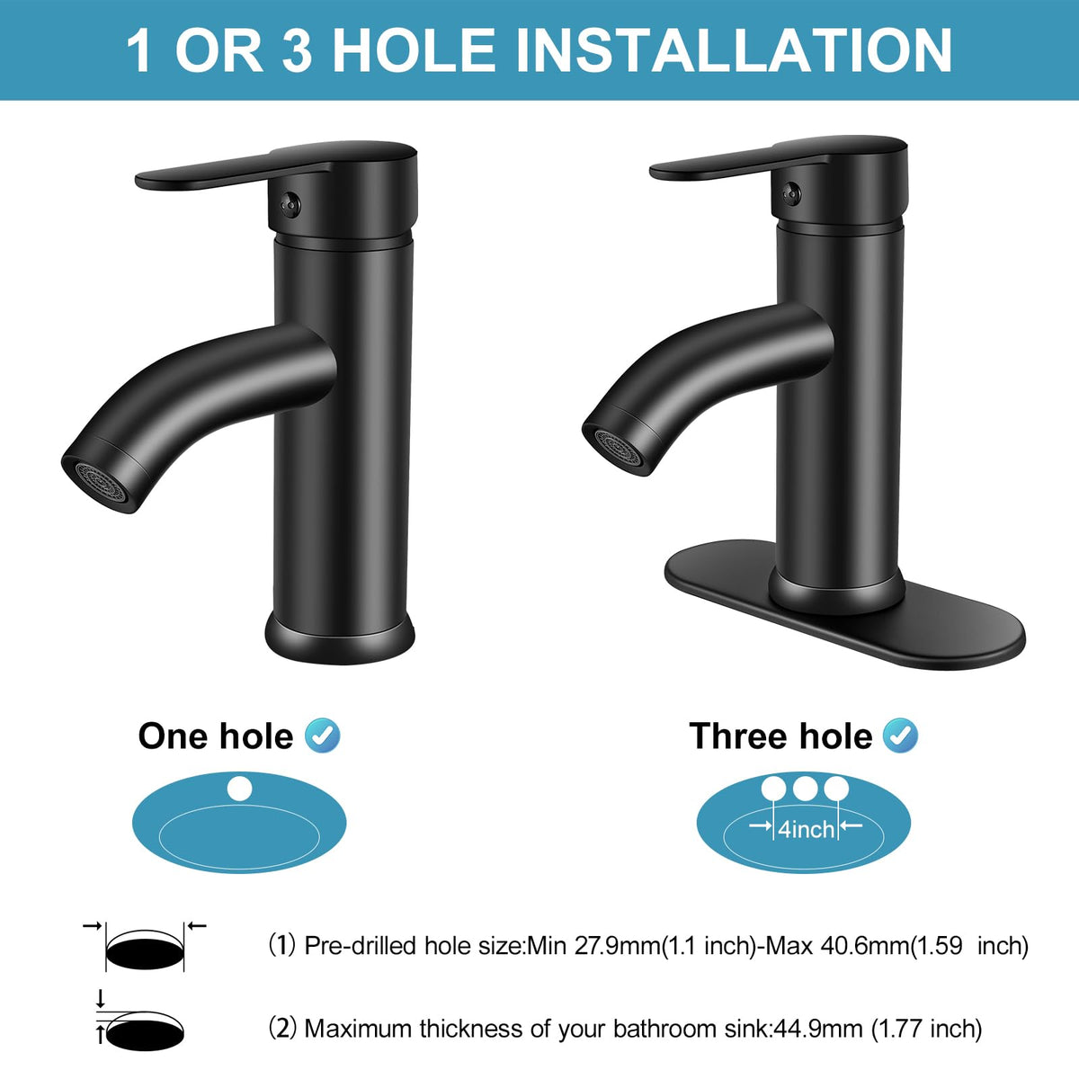 PONAFOU pop-up drain included enhances easy installation and cleanup.