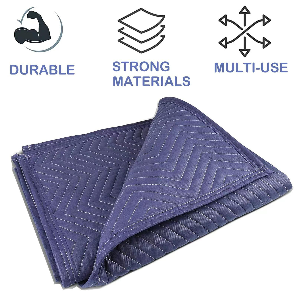 PONGHEI dual-sided moving blanket offers versatile protection for wrapping.