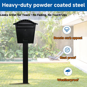 Pontuss 43-inch heavy-duty mailbox post capacity up to 200 lbs for windy conditions